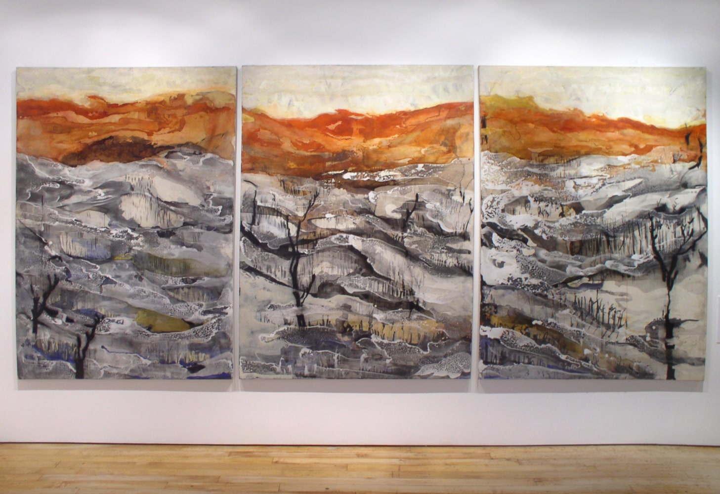 Amber River I, II, III,&amp;nbsp;2008
Oil, acrylic, encaustic, ink and resin on canvas
71 x 51&amp;nbsp;in. (180 x 129 cm)
Private Collaction
&amp;nbsp;