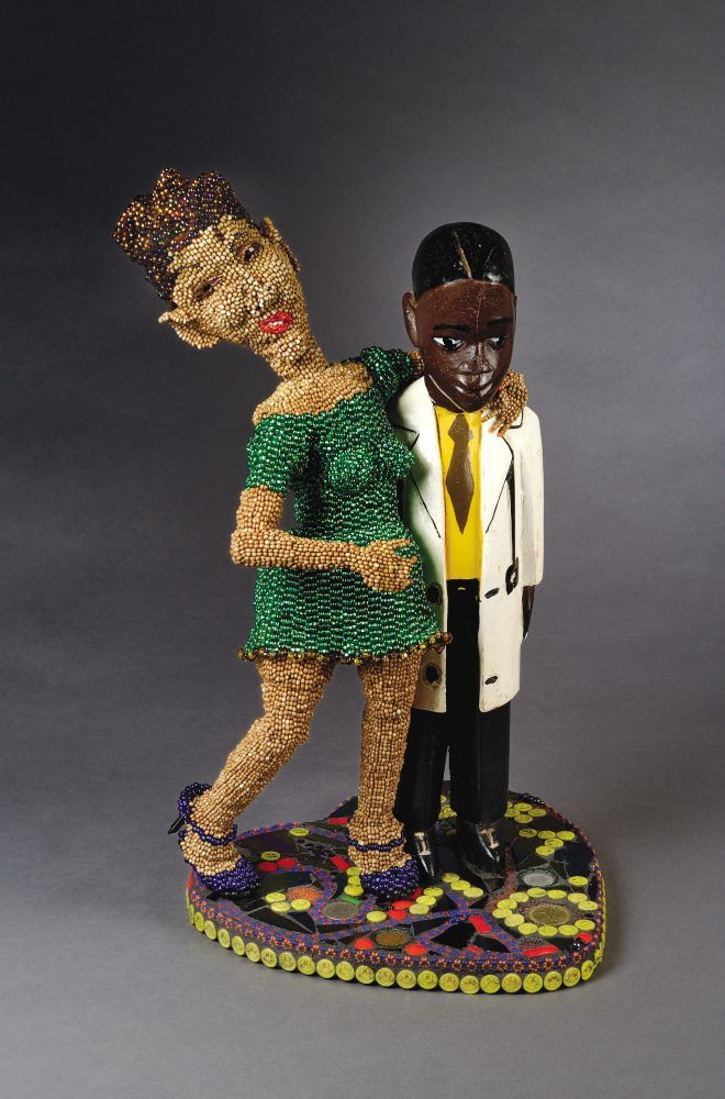 Look Mom - A Doctor,&amp;nbsp;2008

Glass beads, thread, wood, coins, glass

17 3/4 x 10 x 12 in. (45.1 x 25.4 30.5 cm)

SCO-0311-C