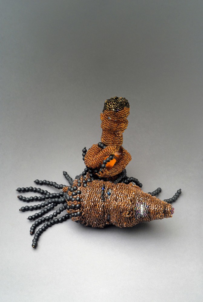 Joyce J. Scott

From the Day After Rape Series: Mommy,&amp;nbsp;2009

Peyote stitched glass beads, glass jar, thread

4 x 9 x 6 in. (10.2 x 22.9 x 15.2 cm)

SCO-0336-C