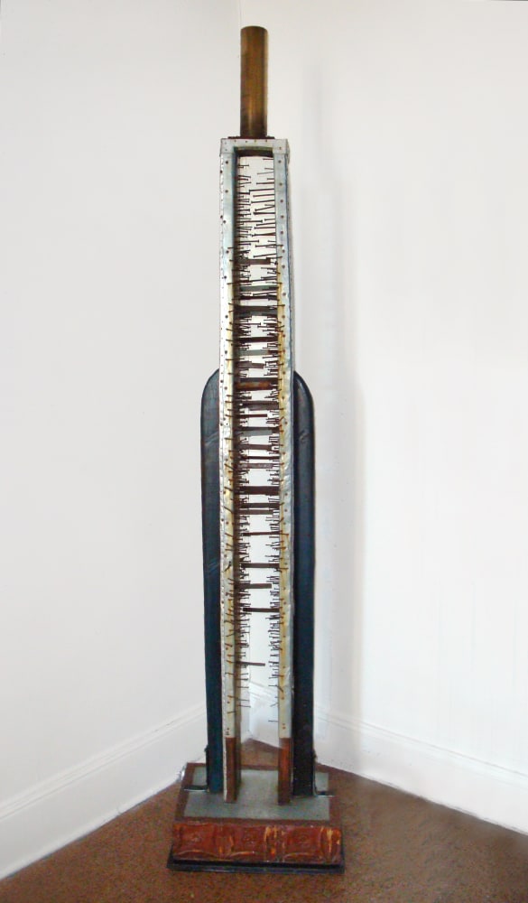 Roy Crosse

Gate Piece Totem, 1999&amp;nbsp;

Aluminum, brass, nails, stamped metal, wood

95 x 20 x 14 in. (241.3 x 50.8 x 35.6 cm)