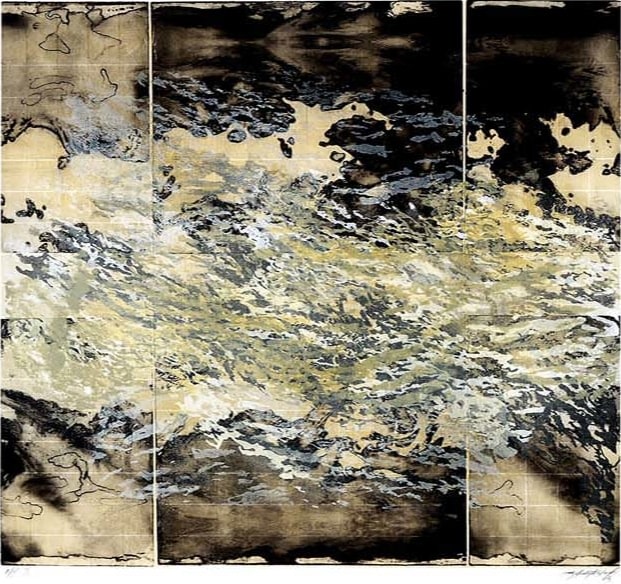 Atmospheres in Gold II, 2009&amp;nbsp;
Monoprint, silkscreen, solar etching
20 1/2 x 22 1/2 in. (52.07 x 57.15 cm)
AP edition of 10
SOL-0076-C