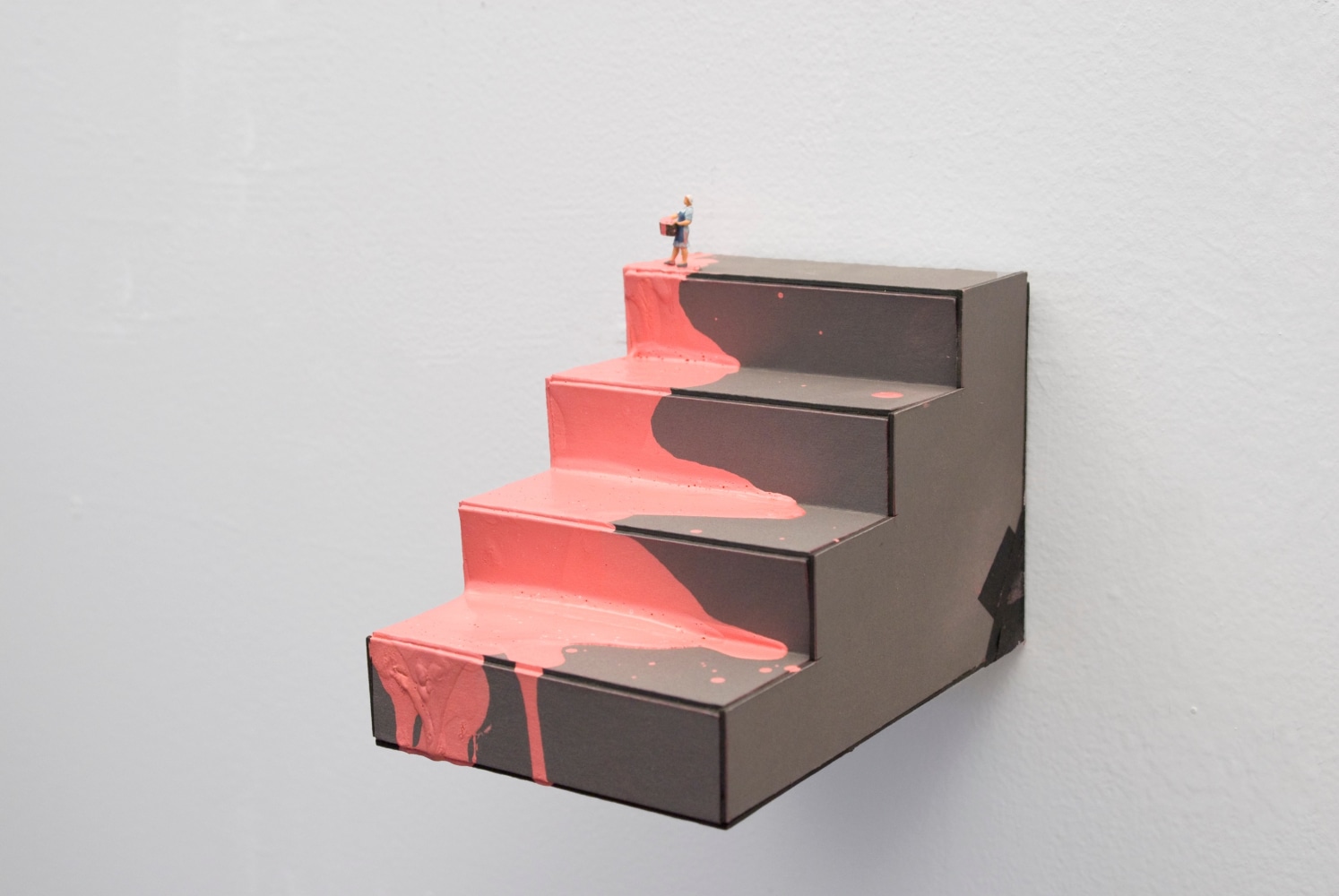 Liliana&amp;nbsp;Porter / Ana Tiscornia
Pink Steps, 2011
Cardboard construction, acrylic paint and metal figurine
5 x 6 1/4 x 4 1/4 inches (12.7 x 15.9 x 10.8 cm)
POR-0529-C-OS