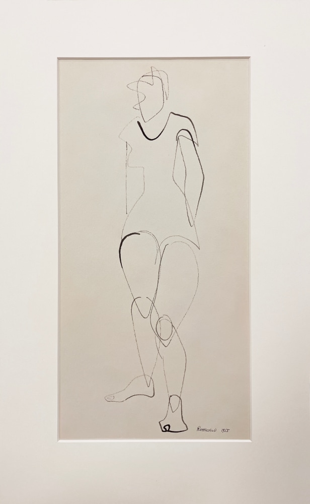 Standing Figure, 1955
Ink on paper
Image size: 16 x 8 inches (40.64 x 20.32 cm)
Paper size:16.75 x 11.75 inches (42.55 x 29.85 cm)
ROT-1075-C