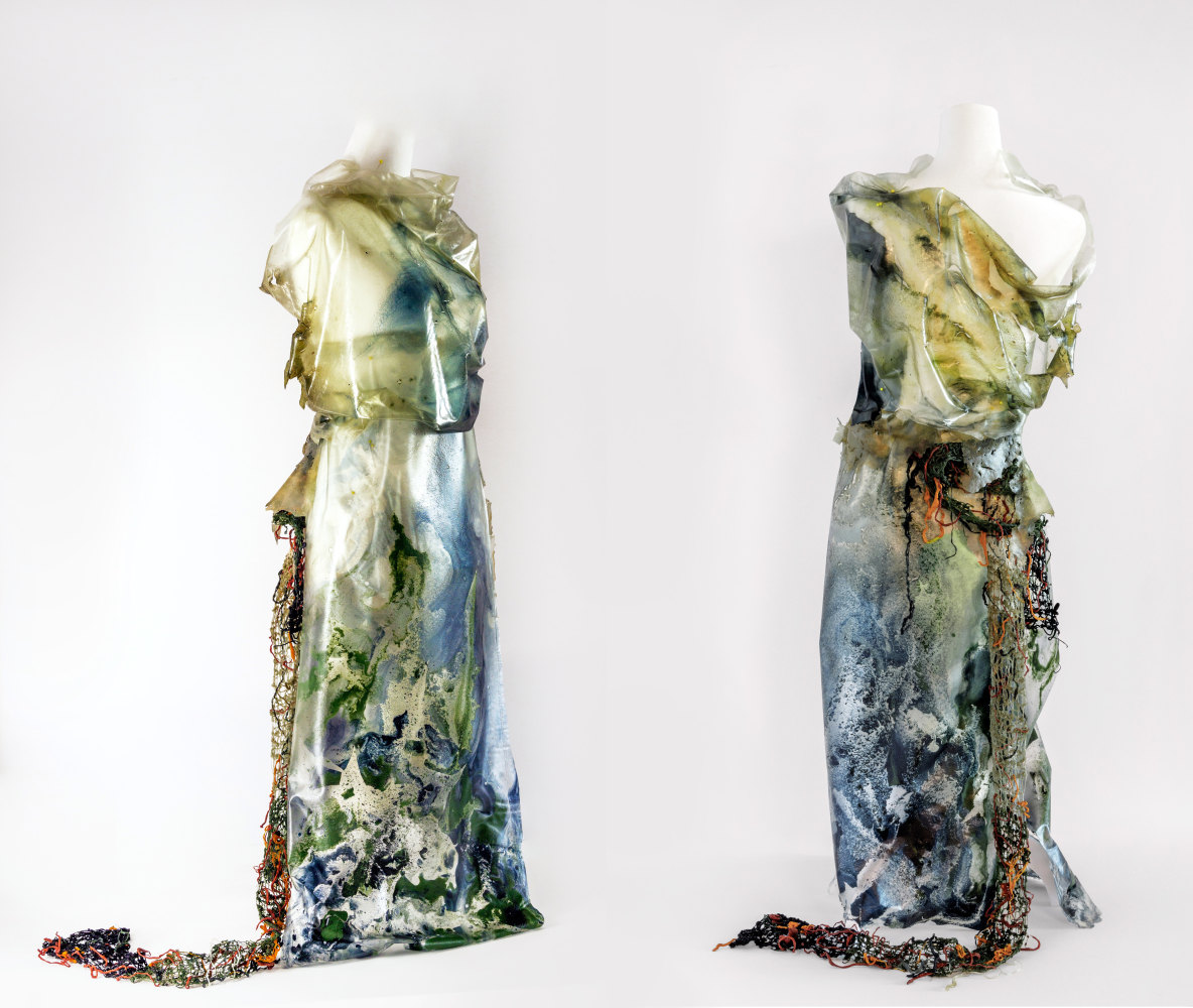 Ocean, 2024 
Bio plastics, bio algae, crochet, pigments, turmeric, indigo, spirulina
48 x 16 x 16 in. (121.9 x 40.6 x 40.6 cm)
Sala-1328-C