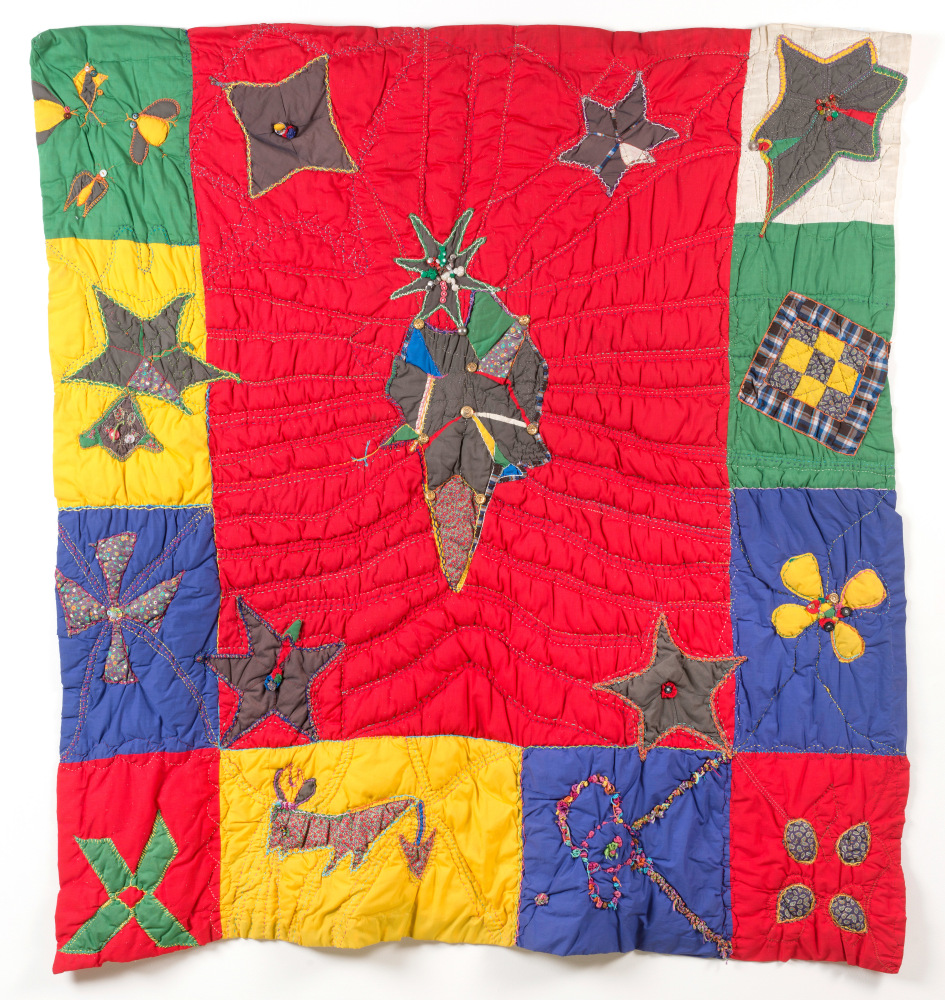 Joyce&amp;#39;s Quilt, 1983&amp;nbsp;
Fabric, thread, buttons
67 x 66 1/2 in. (170.2 x 168.9 cm)
TScot-1005-C
&amp;copy; The Estate of Elizabeth Talford Scott at Goya Contemporary Gallery