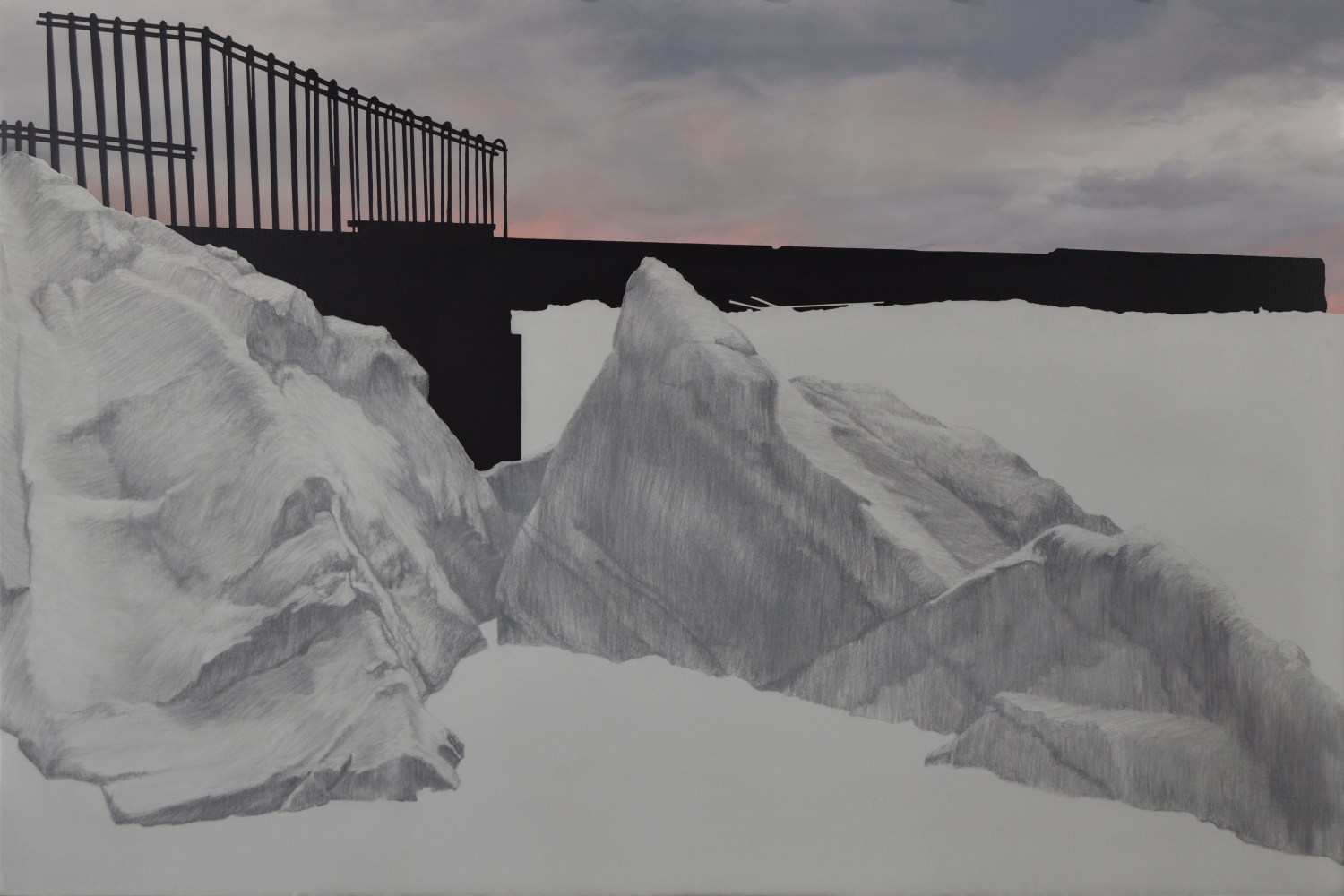 every landscape is an accumulation, 2020 
Oil and pastel pencil on Dibond panel
20 x 30 in. (50.8 x 76.2 cm)
Hoov-1054-C