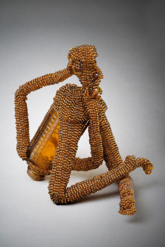 Joyce J. Scott

From the Day After Rape Series: The Secret&amp;#39;s Out,&amp;nbsp;2009

Peyote stitched glass beads, glass jar, thread

5 x 5 x 5 in. (12.7 x 12.7 x 12.7 cm)

SCO-0334-C