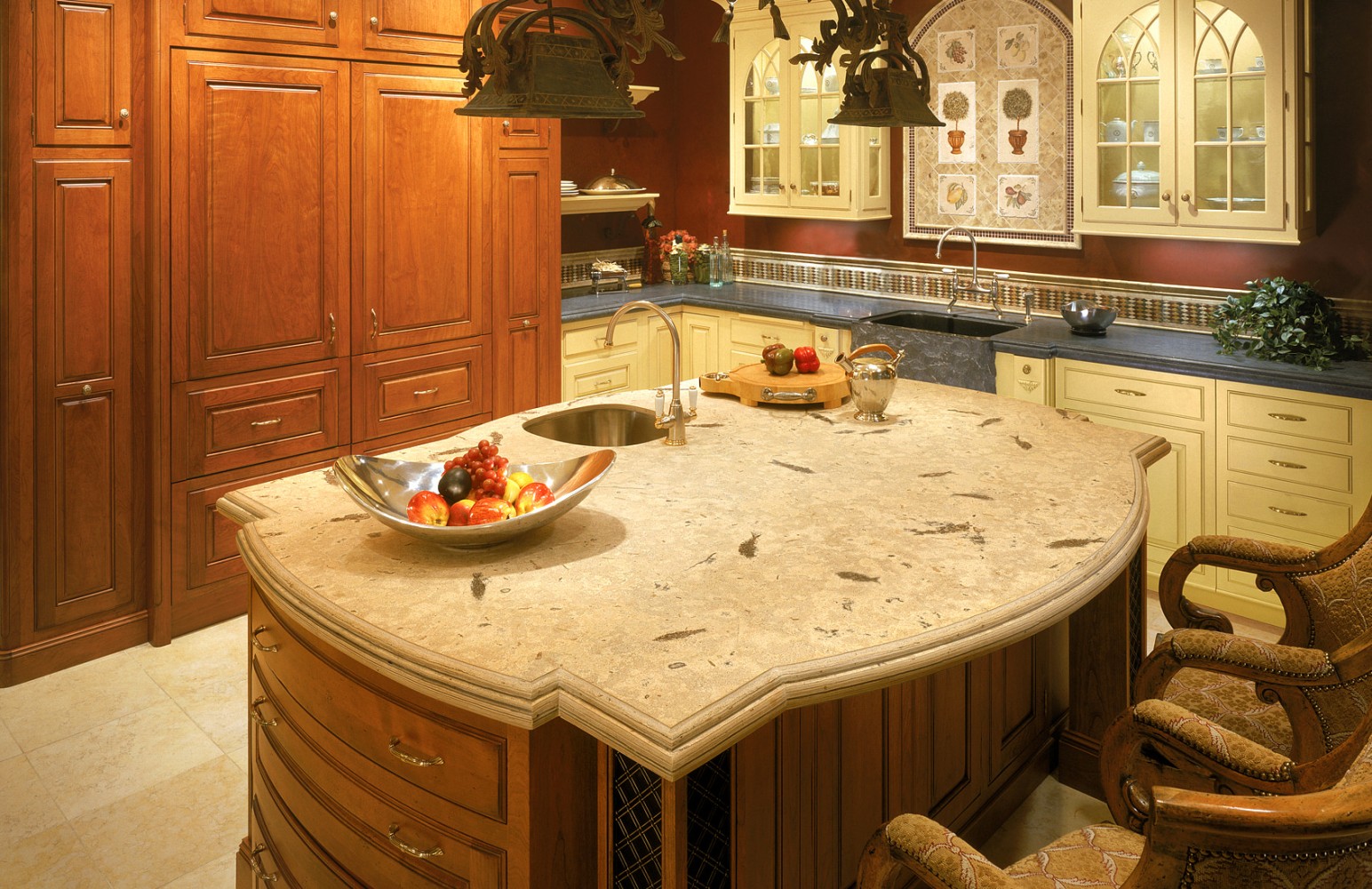 Fossil Backsplashes & Fossil Countertops - - Custom Interiors - Natural ...