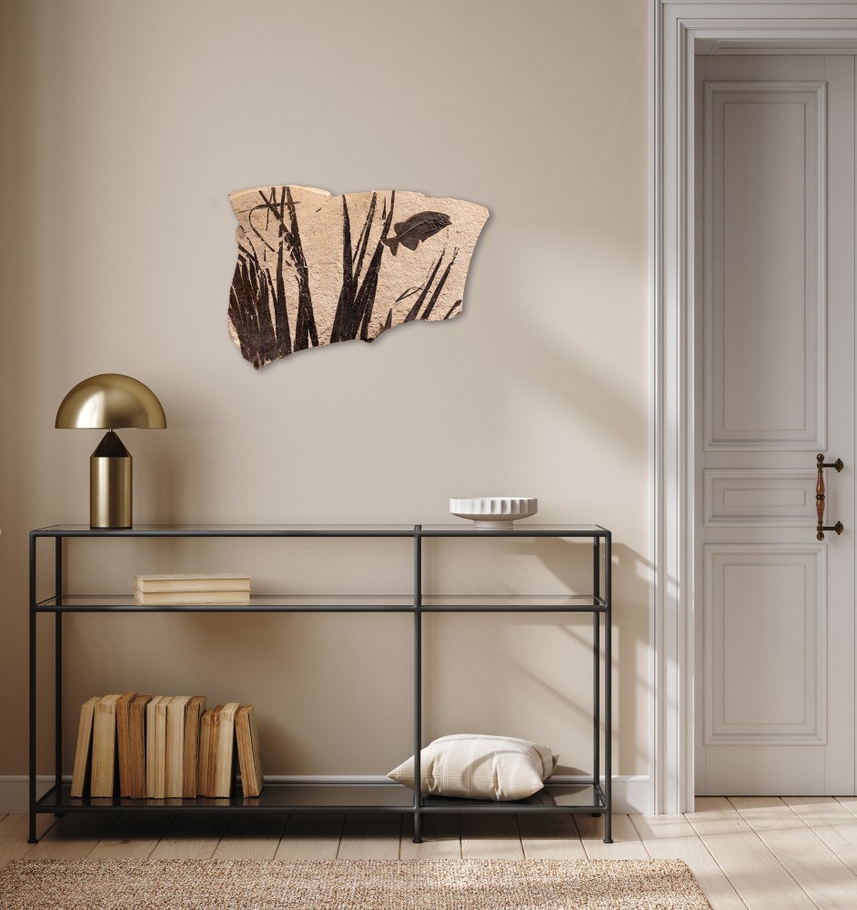 Fossil Palm and Fish Mural 5543am (SOLD)