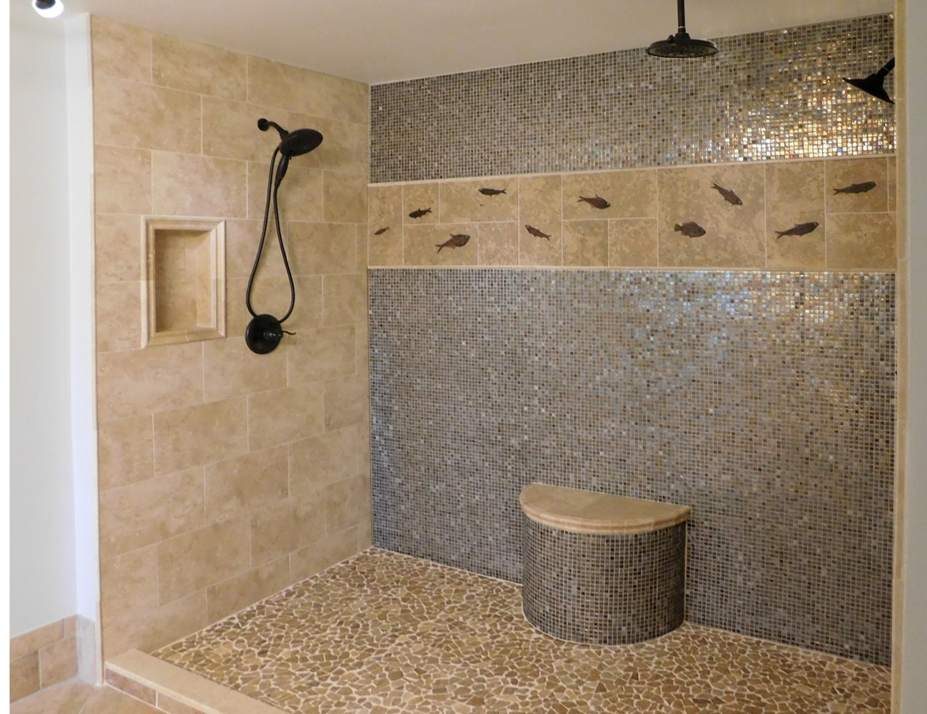 Fossil Shower Walls & Fossil Vanity Tops Custom Interiors Natural