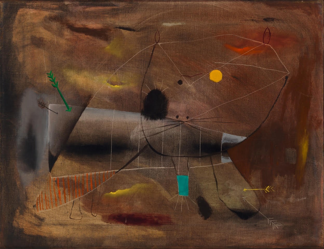 Alice Rahon

Le Chat Bless&amp;eacute; (Retrato&amp;nbsp;de&amp;nbsp;Frida Kahlo) (The&amp;nbsp;Injured Cat or Portrait of Frida Kahlo), c. 1946

Oil on canvas

16 9/10 x 22 in (43 x 56 cm)