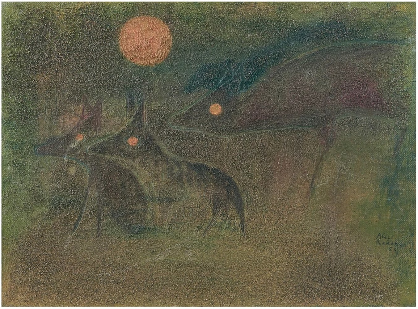 Alice Rahon

Untitled, 1952

Oil and sand on canvas

9 5/8 x 13 in (24.4 x 33 cm)