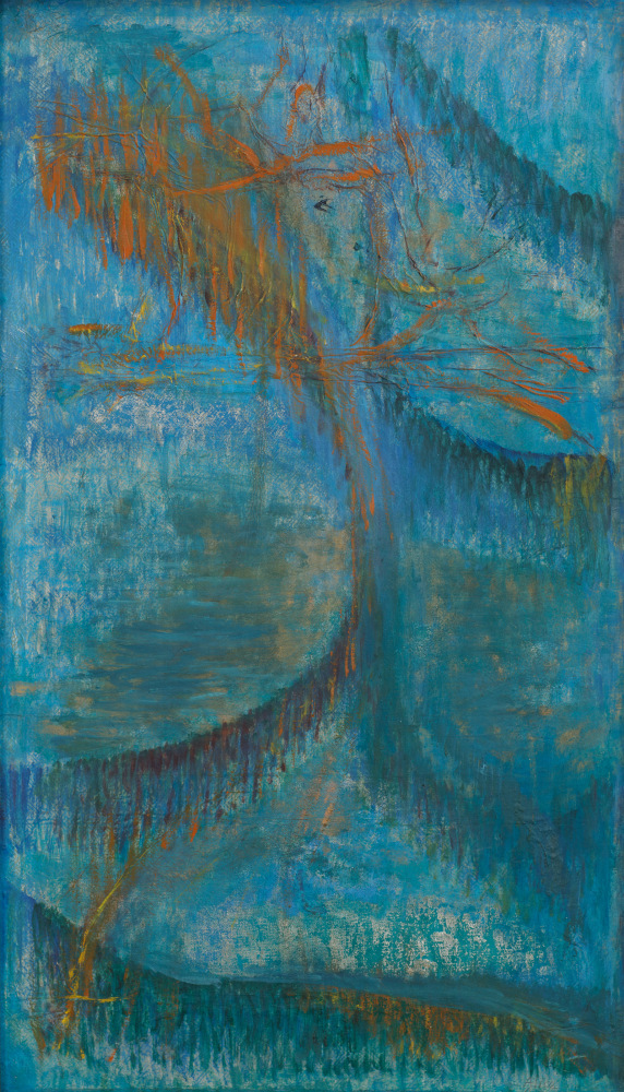Alice Rahon

El profeta (Campos de ca&amp;ntilde;a) (The Prophet (Cane Fields)),&amp;nbsp;1962

Oil and sand on metallic paper laid down on Masonite

36 1/2 x 21 1/8 in (92.7 x 53.7 cm)