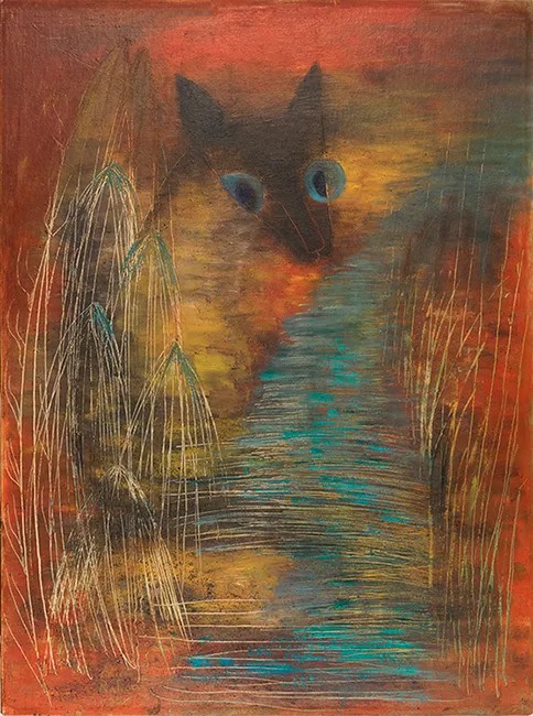 Alice Rahon

Antelope Cat, 1960

Oil on artist&amp;rsquo;s board

23 5/8 x 17 13/16 in (59.9 x 45.2 cm)