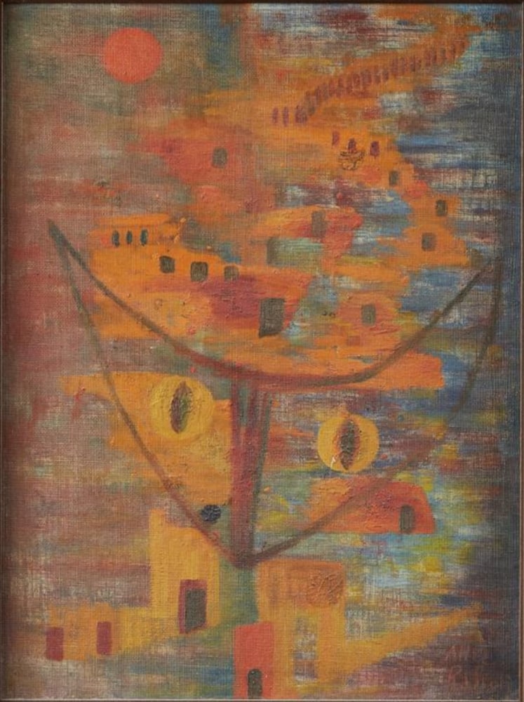 Alice Rahon

El fantasma del Tepito (The Ghost of Tepito), 1957

Oil on canvas board

15 5/8 x 11 1/2 in (39.6 x 29.2 cm)