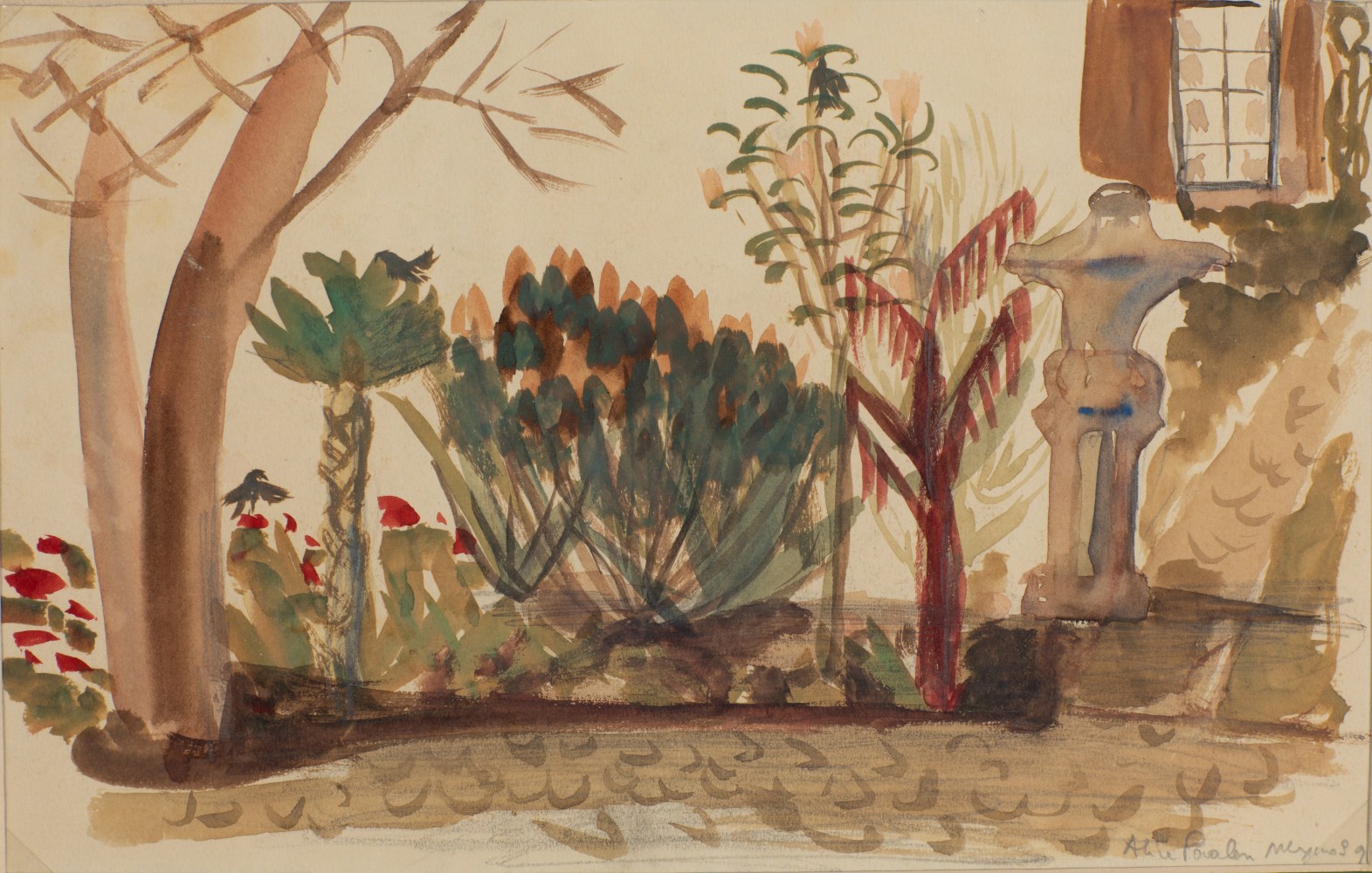 Alice Rahon

Jardin de Frida Kahlo, 1939

Watercolor on paper

6 1/2 x 10 1/2 in (16.5 x 26.7 cm)