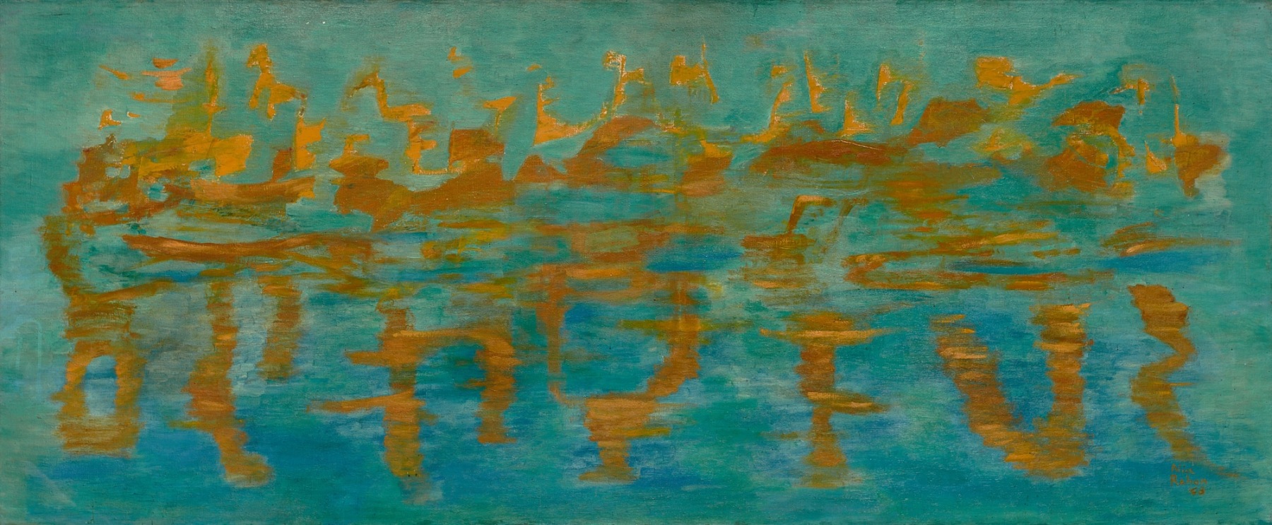 Alice Rahon

Byblos, 1963

Oil on canvas

27 1/2 x 67 in (69.9 x 170.2 cm)
