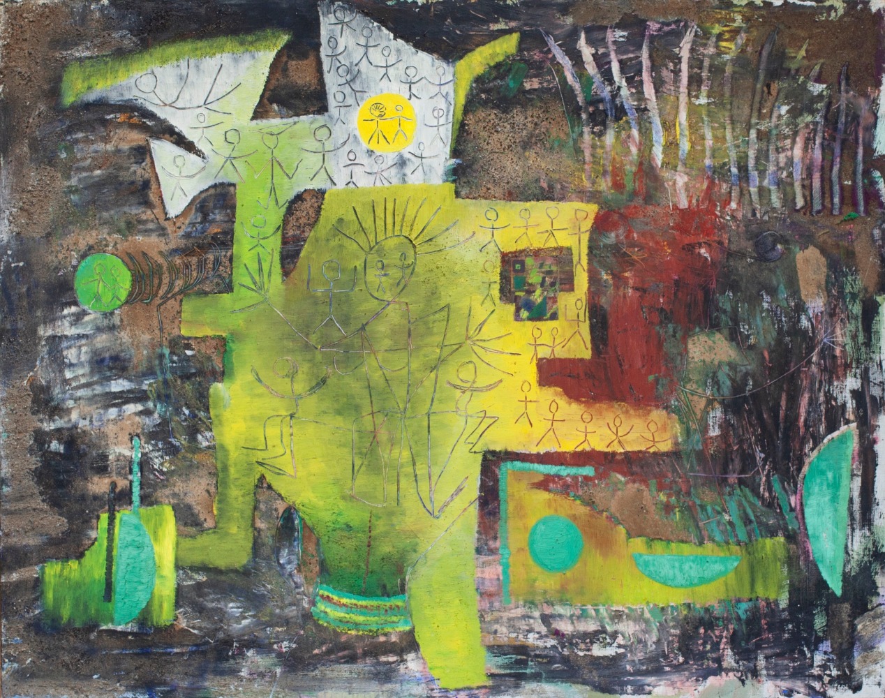 Alice Rahon

Peau de soleil (Sun Skin),&amp;nbsp;1944&amp;nbsp;

Oil, sand, pebbles and string on canvas

28 x 36 in (71 x 91.4 cm)

Mary and Leigh Block Endowment Fund, 2020.248. The Art Institute of Chicago, Chicago, U.S.A.