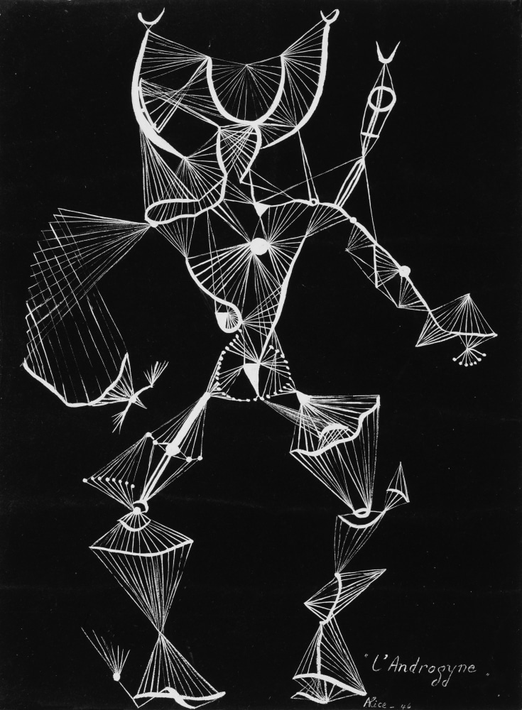 Alice Rahon

L&amp;#39;Androgyne, 1946

Ink on cardboard

12 3/5 x 9 4/5 in (32 x 25 cm)