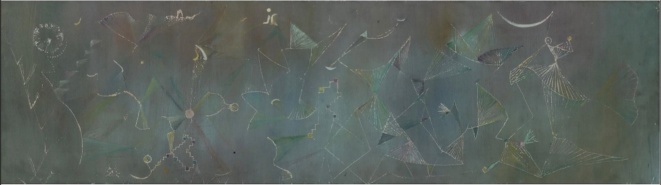 Alice Rahon

Le giure, 1945

Oil on canvas

13 1/2 x 47 3/16 in (34.3 x 119.9 cm)
