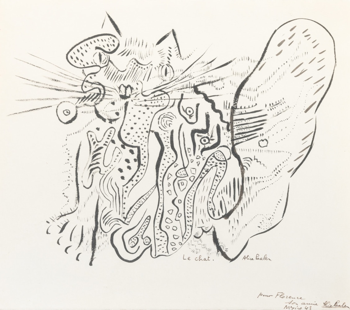Alice Rahon

Le chat (The Cat), 1943

Ink and wash on paper

10 3/16 x 11 1/2 (25.9 x 29.2 cm)