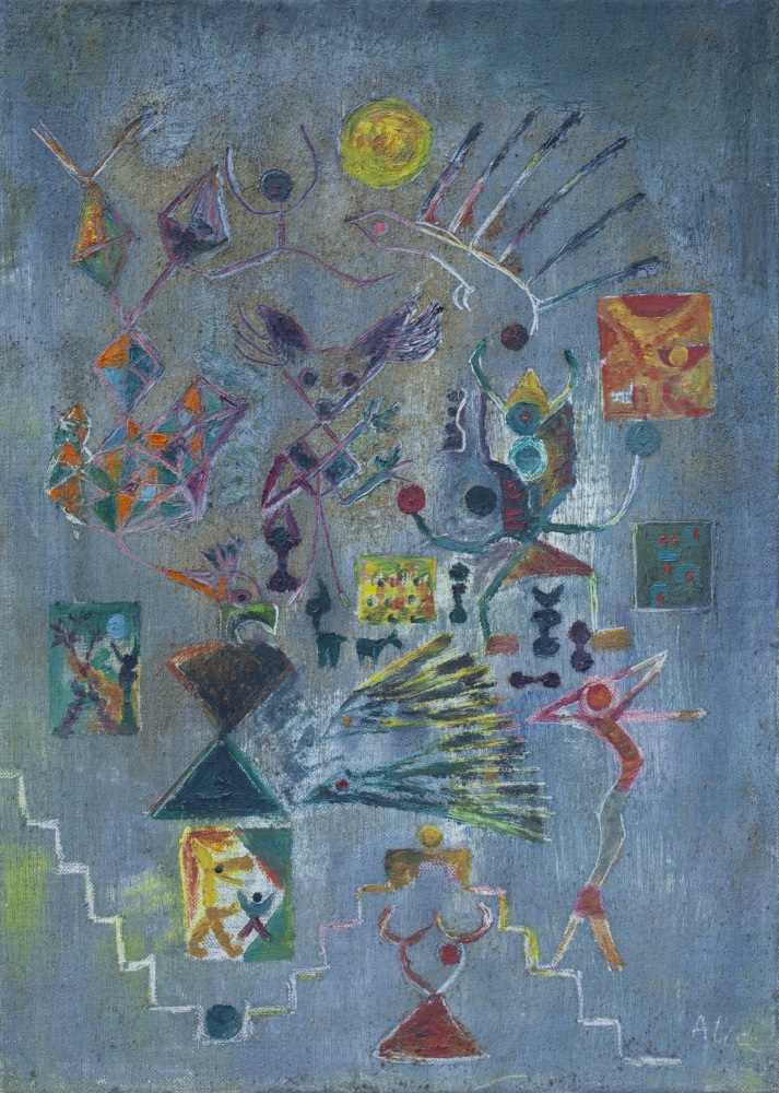 Alice Rahon

Fiesta de Abril (April Festival), 1945

Oil on canvas

13 1/8 x 9 1/2 in (33.3 x 24 cm)