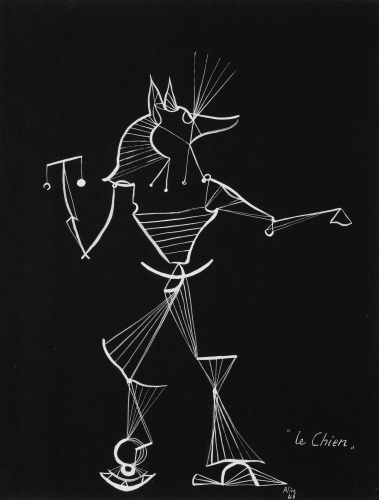 Alice Rahon

Le Chien, 1946

Ink on cardboard

12 3/5 x 9 4/5 in (32 x 25 cm)