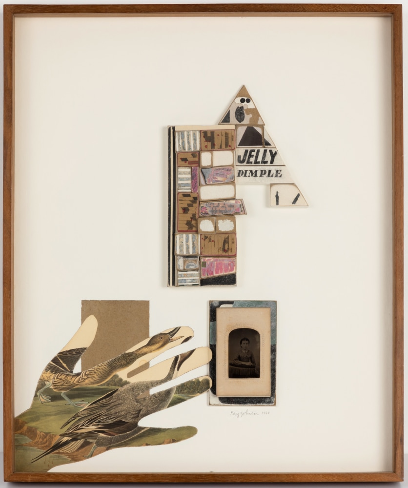 Ray Johnson,&amp;nbsp;Jelly Dimple,&amp;nbsp;1969, Mixed media collage on board, 20 1/2 x 17 in., 10011