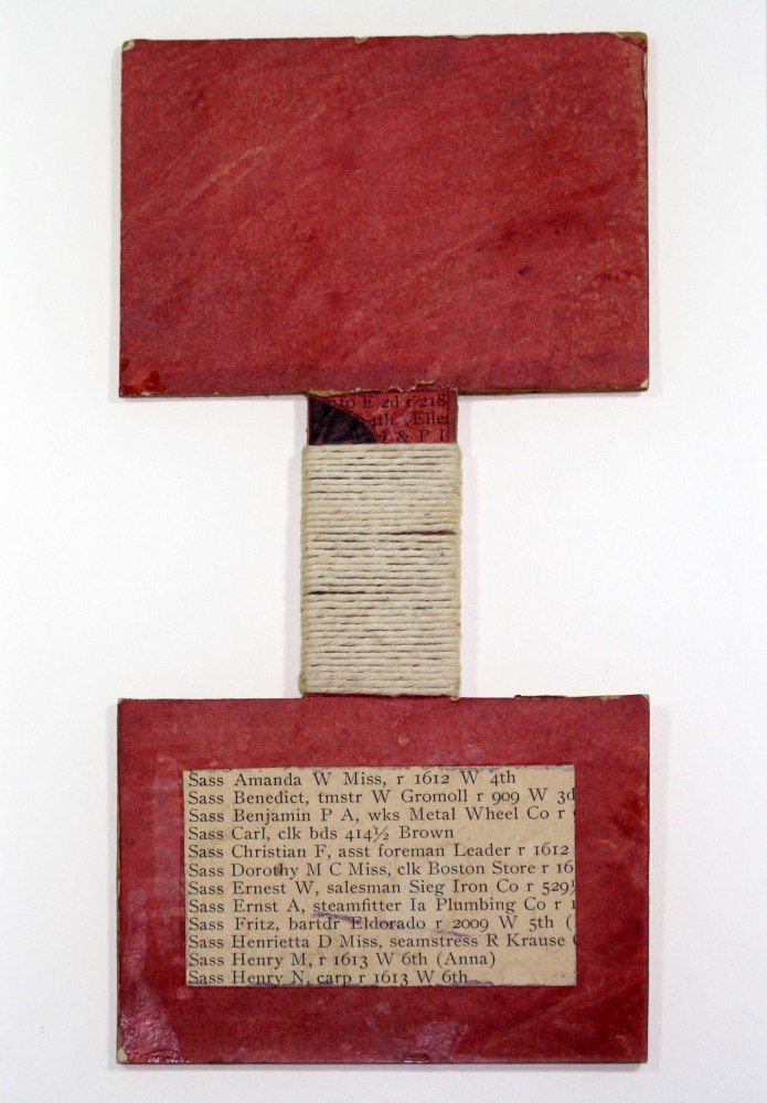Ray Johnson,&amp;nbsp;Untitled (Sass),&amp;nbsp;circa 1955, Mixed media collage on cardboard,&amp;nbsp;8 &amp;times; 4 3/16 (20.3 &amp;times; 10.5), Collection of the Art Institute of Chicago,&amp;nbsp;Promised gift of The William S. Wilson Collection of Ray Johnson