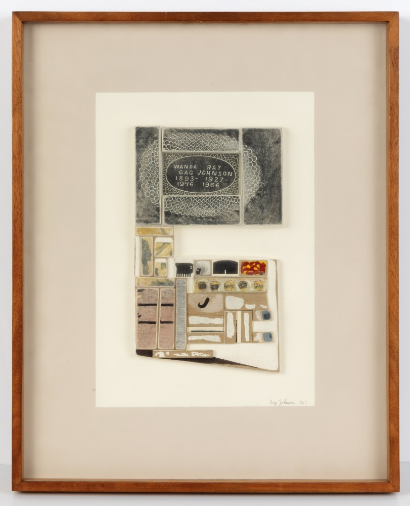 Ray Johnson,&amp;nbsp;Wanda Gag,&amp;nbsp;1967, Mixed media collage on board,&amp;nbsp;13 1/2 x 16 7/8 in., Private Collection