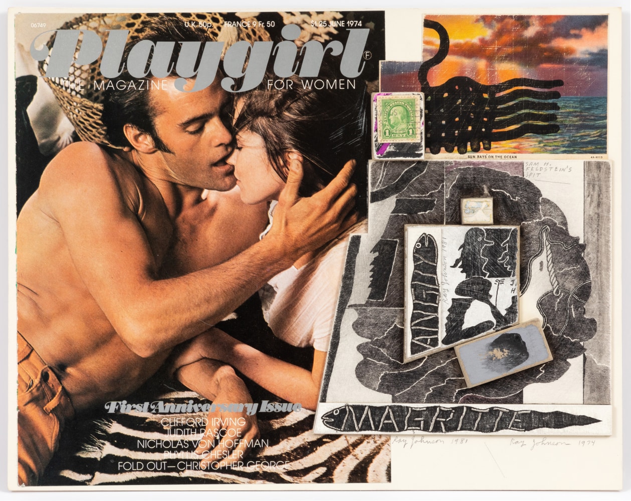 Ray Johnson, Untitled (Playgirl), 1981, 1974, Mixed media collage on illustration board, 11 x 14 in., 15097