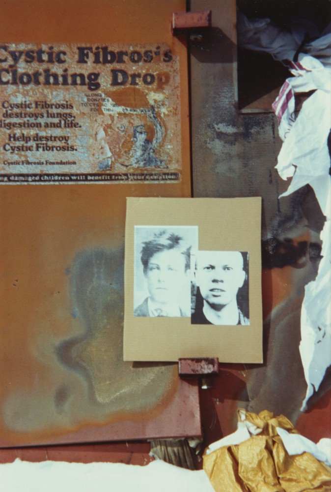 Ray Johnson,&amp;nbsp;Untitled (Arthur Rimbaud and Ray Johnson at Clothing Drop), Winter 1992,&amp;nbsp;Commercially processed chromogenic print, 6 &amp;times; 4 in., The Morgan Library &amp;amp; Museum