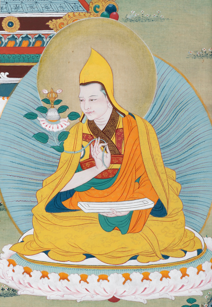 Lama Tsongkhapa II བླ་མ་ཙོང་ཁ་པ། (detail)