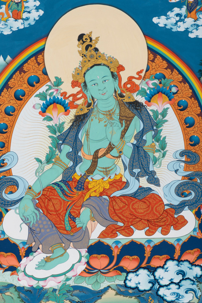Green Tara སྒྲོན་ལྗང་། (detail)