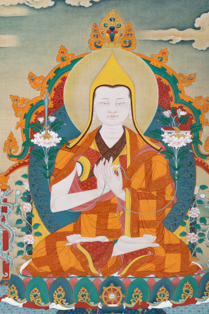 Lama Tsongkhapa II བླ་མ་ཙོང་ཁ་པ། (detail)