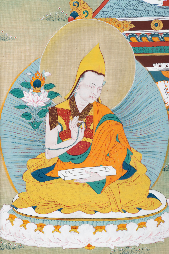 Lama Tsongkhapa II བླ་མ་ཙོང་ཁ་པ། (detail)