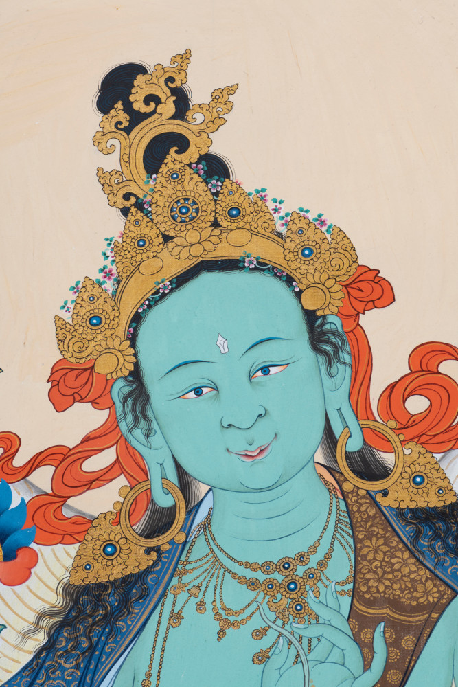 Green Tara སྒྲོན་ལྗང་། (detail)