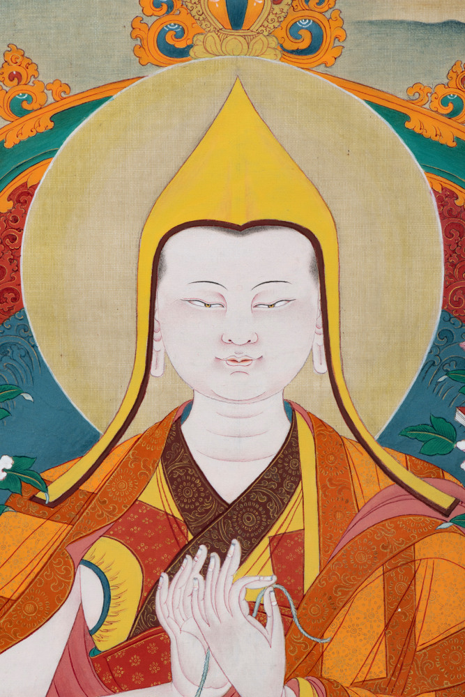 Lama Tsongkhapa II བླ་མ་ཙོང་ཁ་པ། (detail)