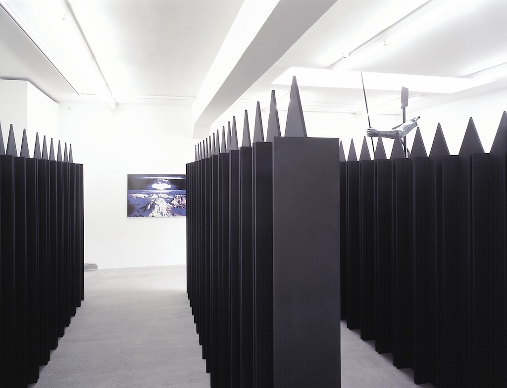 Installation view of Valentin Carron sculpture exhibition