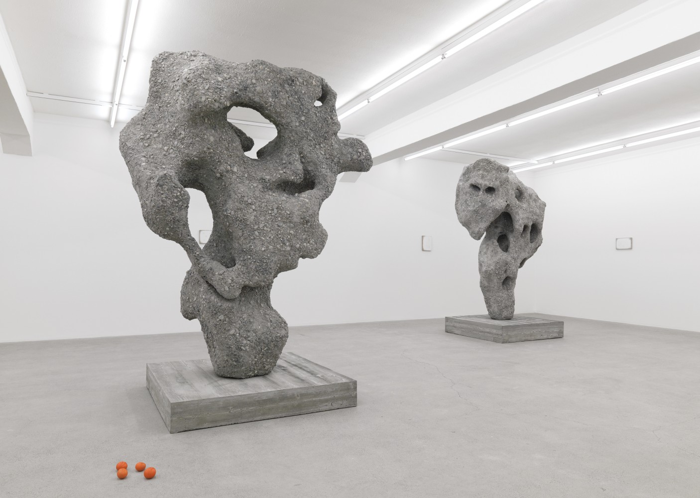 Installation view of Ugo Rondinone Scholar Rock sculptures