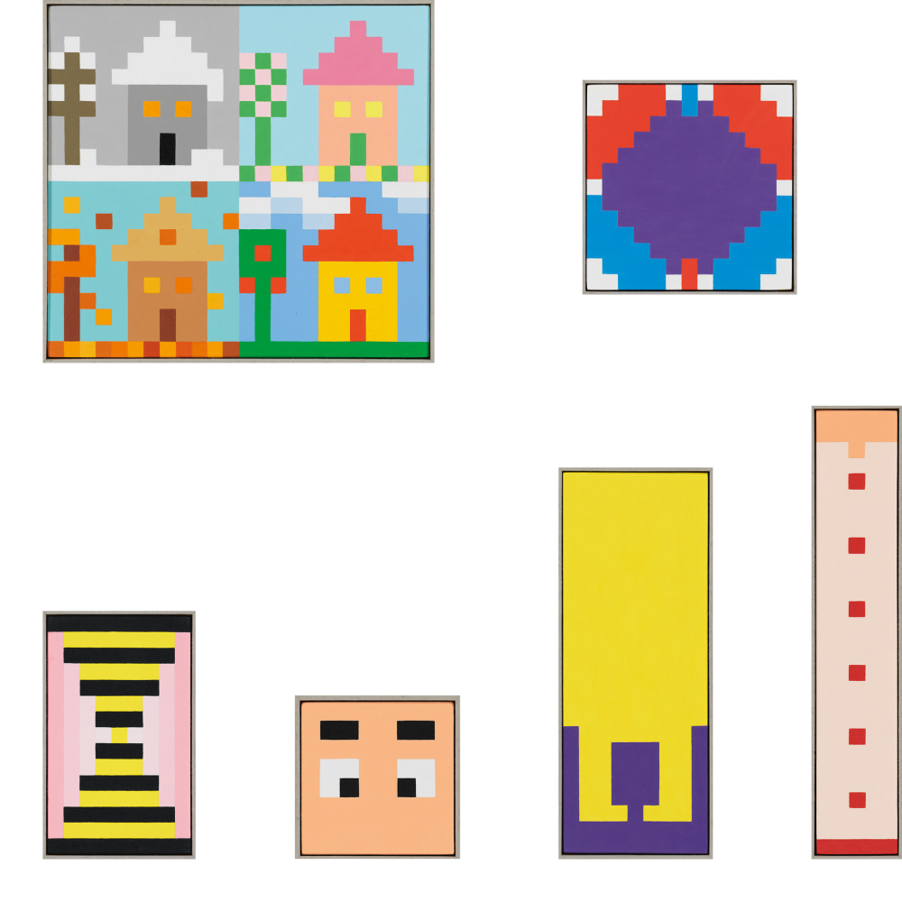 Image of six small paintings by Jean-Frédéric Schnyder