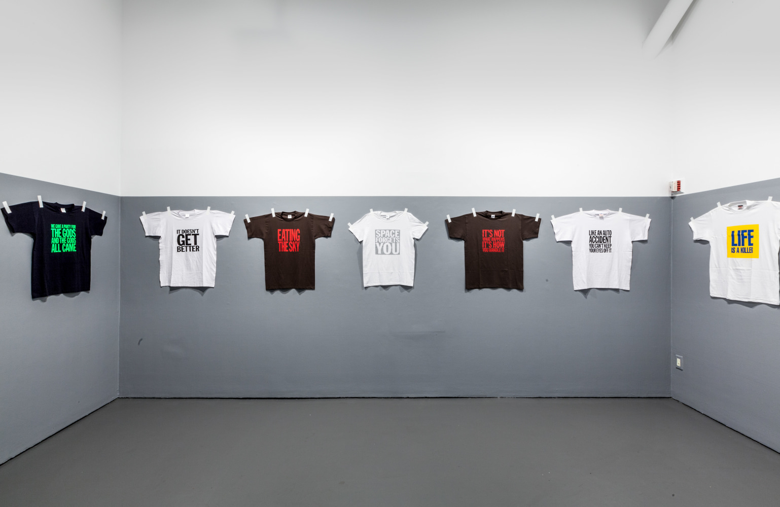 Installation view of works by John Giorno