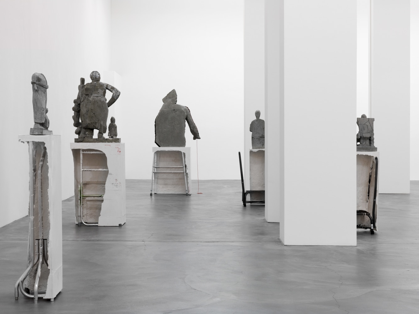 Installation view of Justin Matherly sculpture and monoprint exhibition