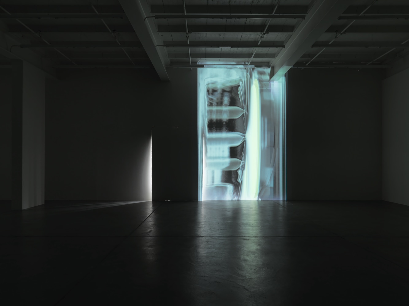 Installation view of Trisha Donnelly light and film installations