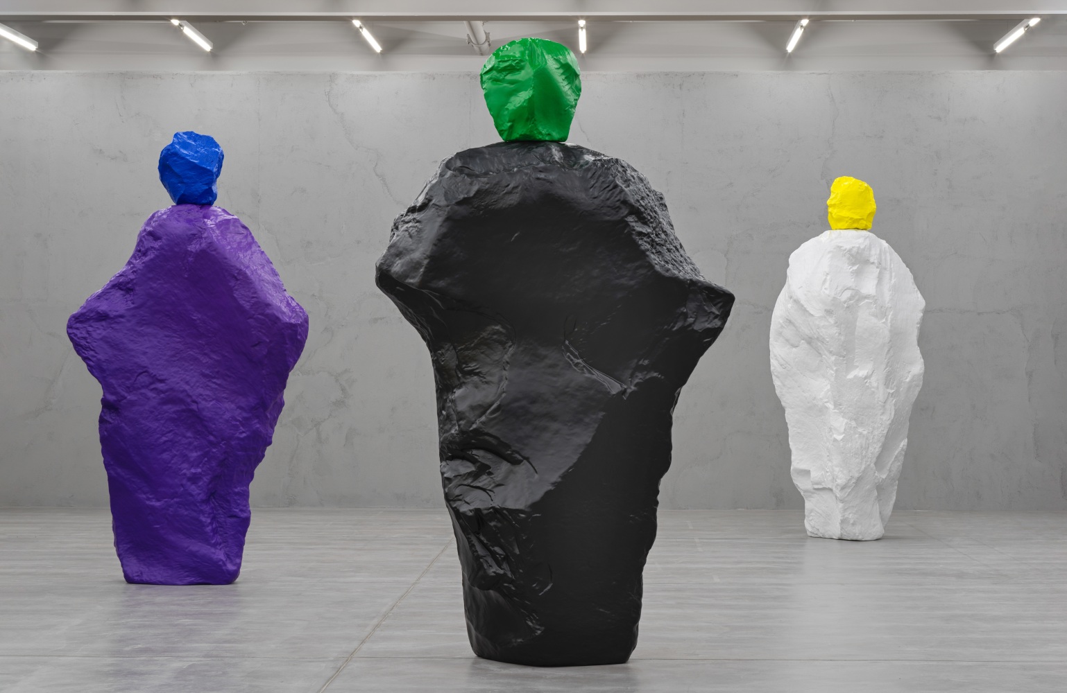 Installation view of sculptures by Ugo Rondinone