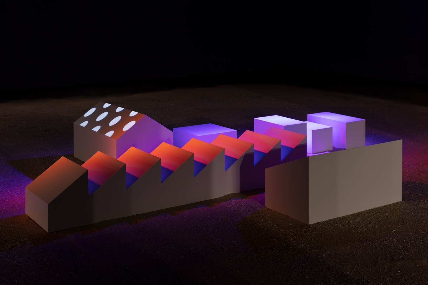 Installation view of sculpture by Liam Gillick