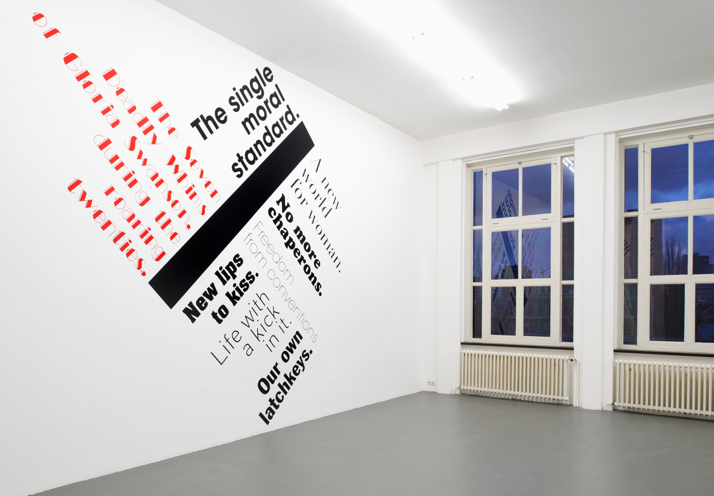 Installation view of sculptures by Angela Bulloch