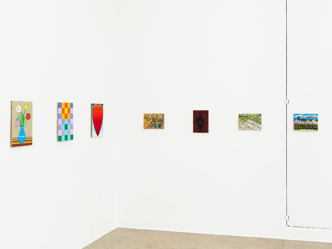 installation view of works by Jean-Frédéric Schnyder