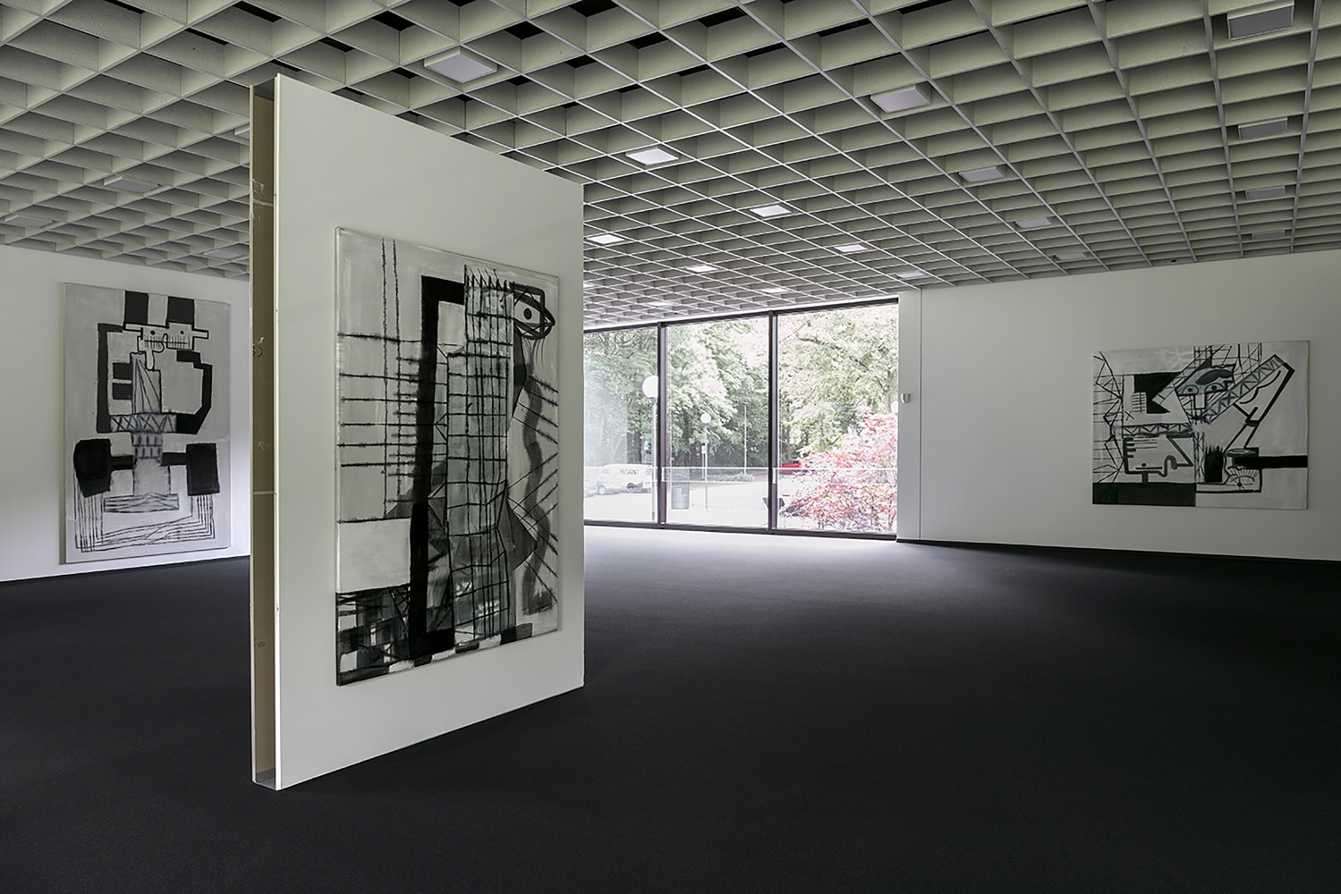 Installation view of paintings ans drawings by Tobias Pils