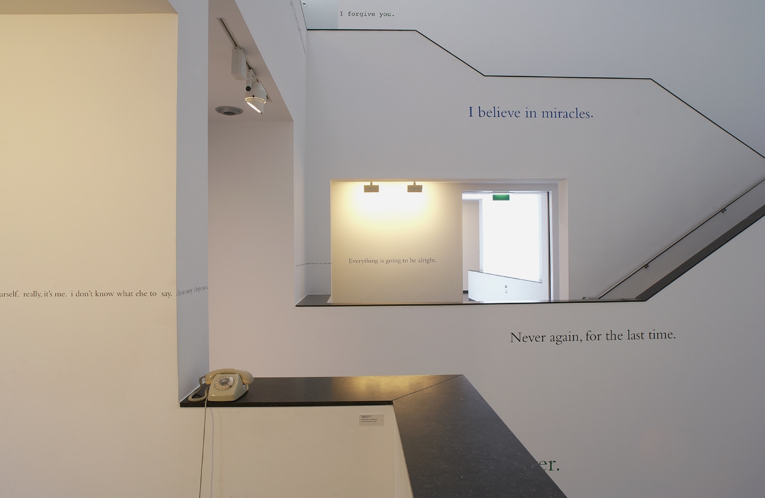 Installation view of wall works by Douglas Gordon